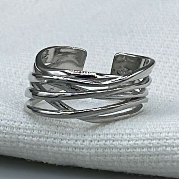 Sterling silver layered chunky ring size 8.5 - Picture 1 of 6